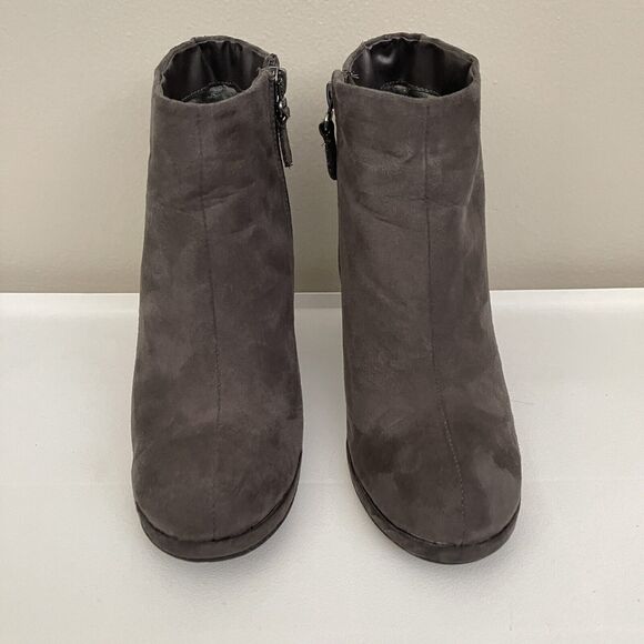 Rampage Heels Ankle Booties Womens Size 9 Benzley Shoes Boots Dark Gray Suede - Picture 6 of 10